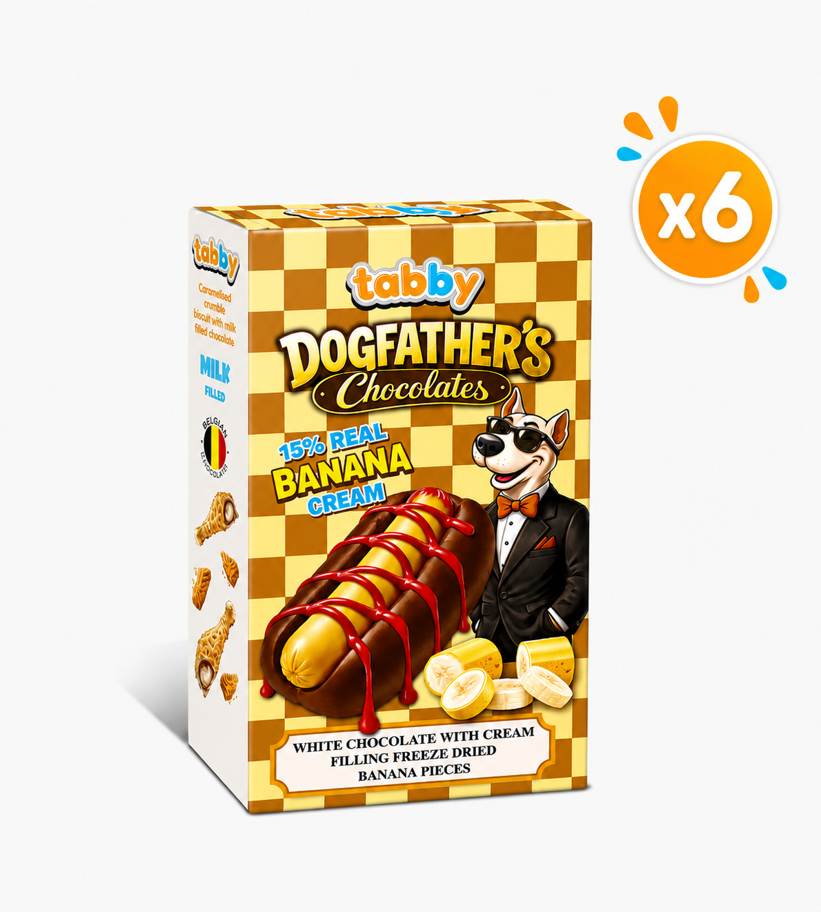 Tabby Dog Fathers Hotdog Banana 40g Box x6