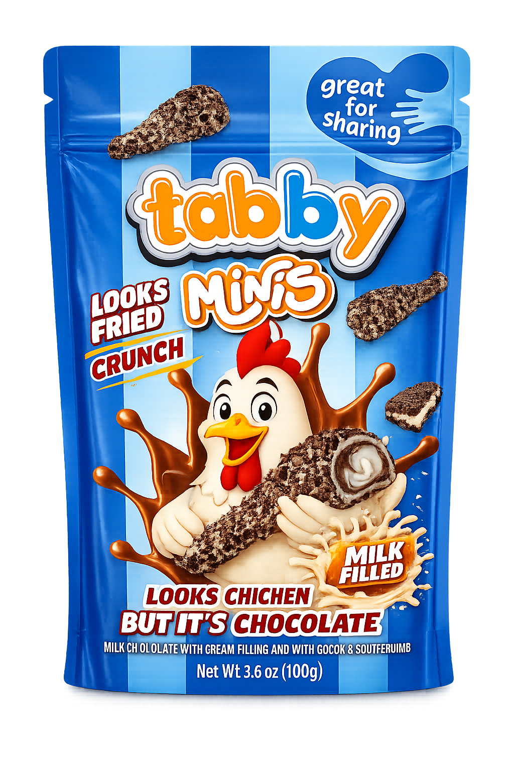 Tabby Minis Cocoa Drumstick Chocolate 100g 12x