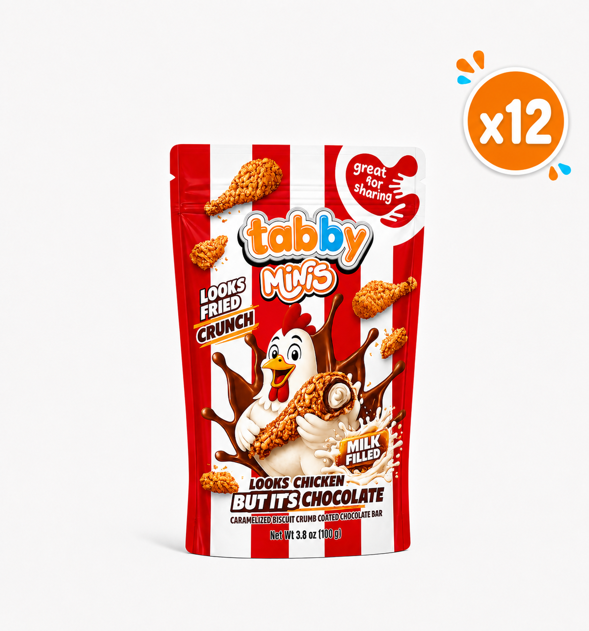 Tabby Caramelised  Minis Drumstick Chocolate 100g x12