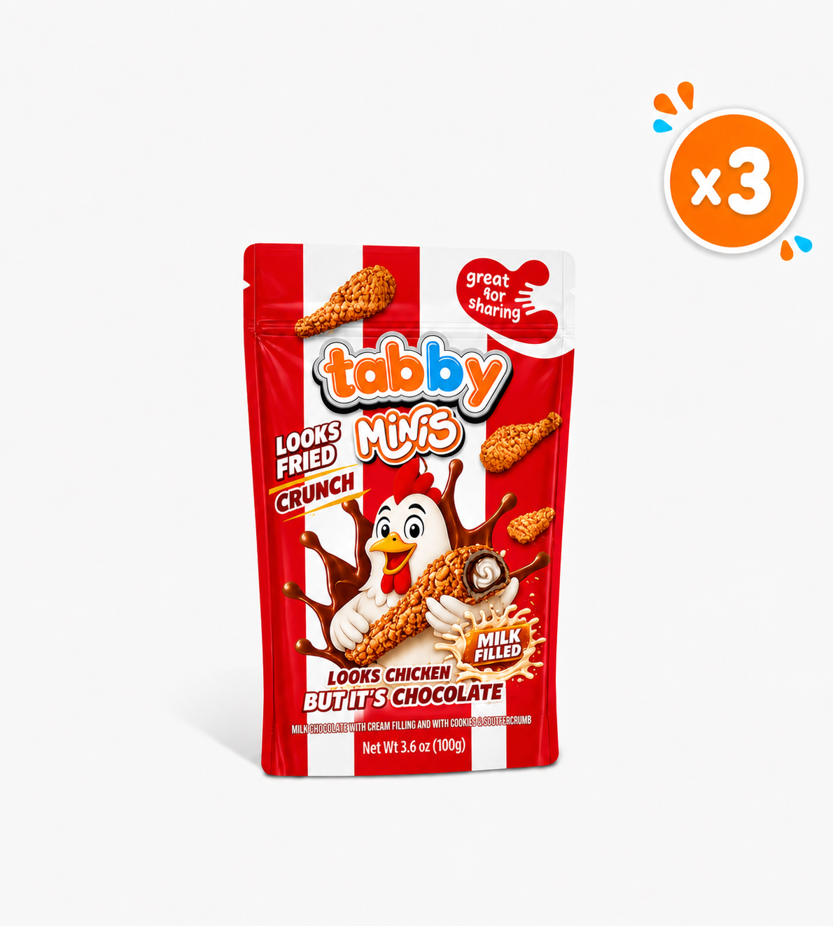 Tabby Caramelised  Minis Drumstick Chocolate 100g x3