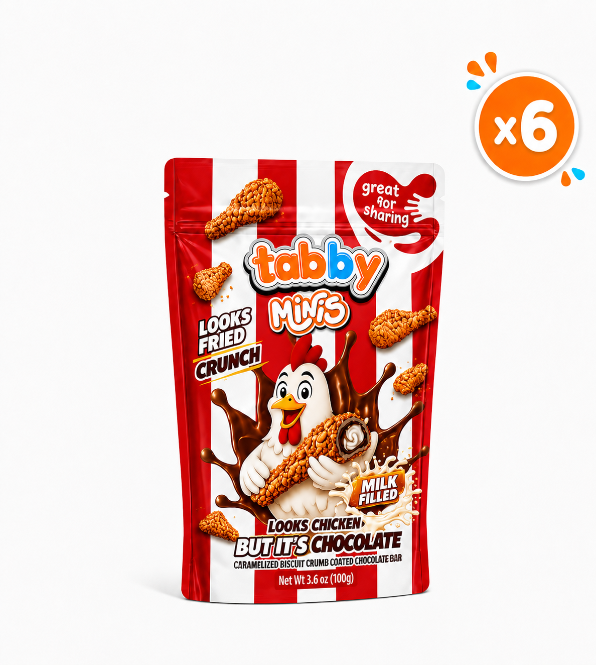 Tabby Caramelised  Minis Drumstick Chocolate 100g x6