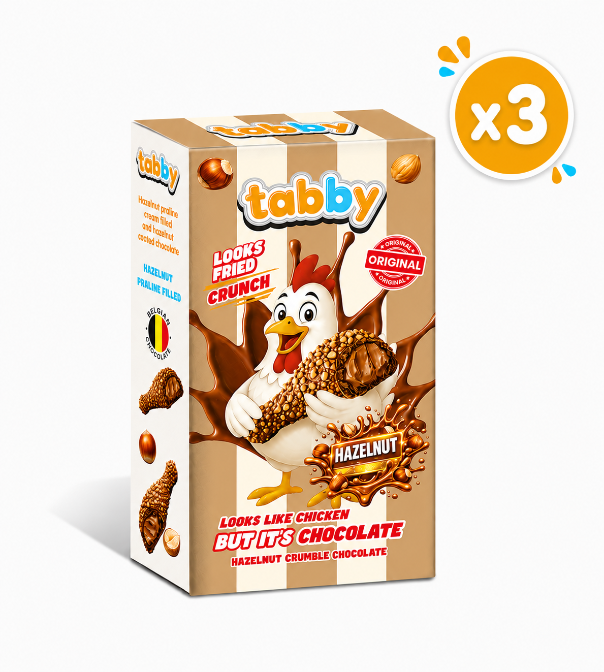 Tabby Hazelnut Drumstick Chocolate 50g 3x