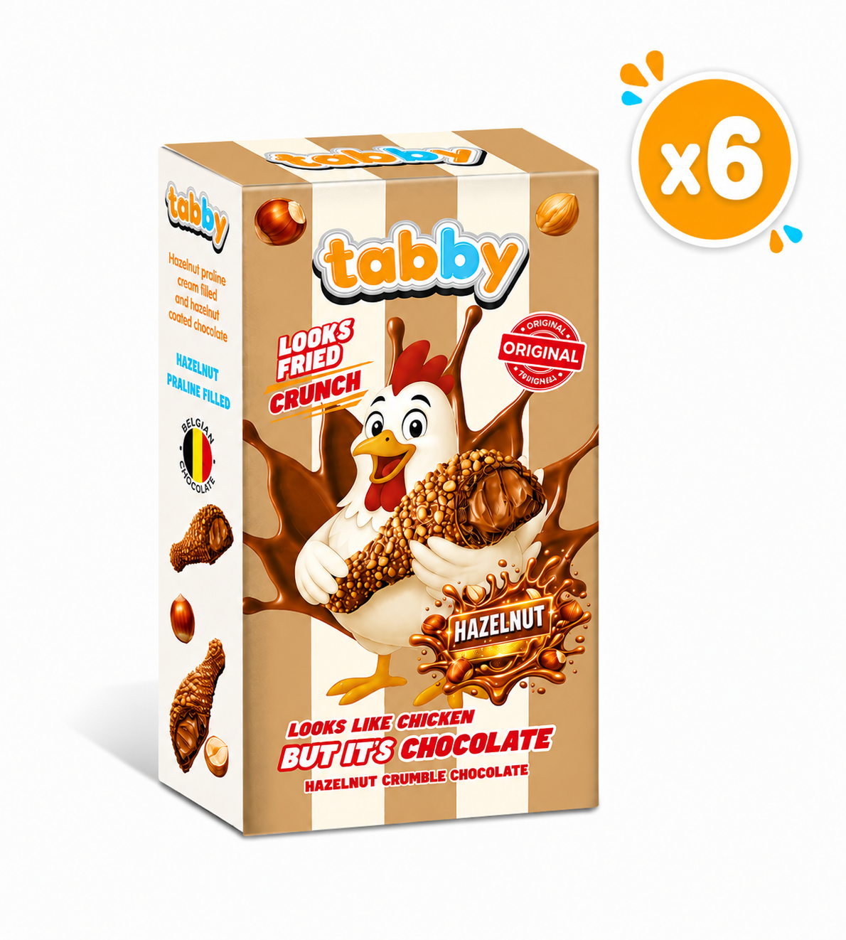 Tabby Hazelnut Drumstick Chocolate 50g 6x