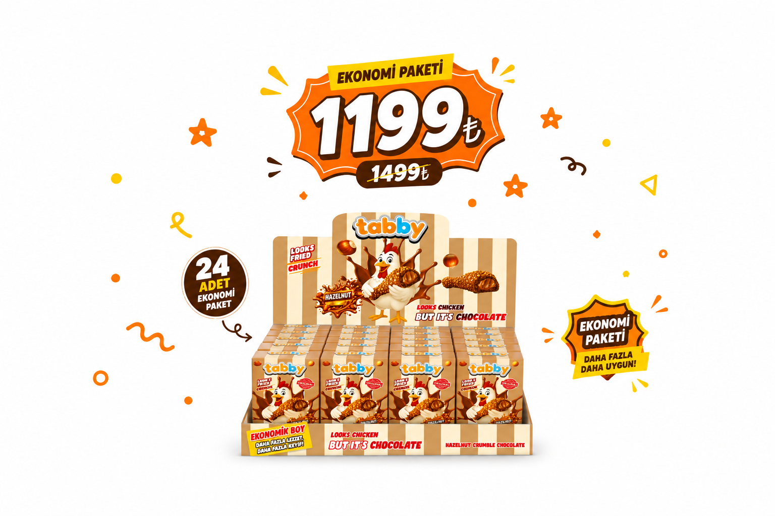 Tabby Hazelnut Drumstick Ekonomi x24